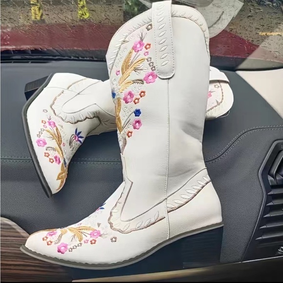 Free People Shoes - Embroidery cow girl western boho boots